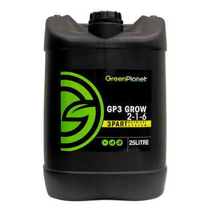 GreenPlanet GP3 Grow | NPK 2-1-6 | 3-PART BASE NUTRIENT