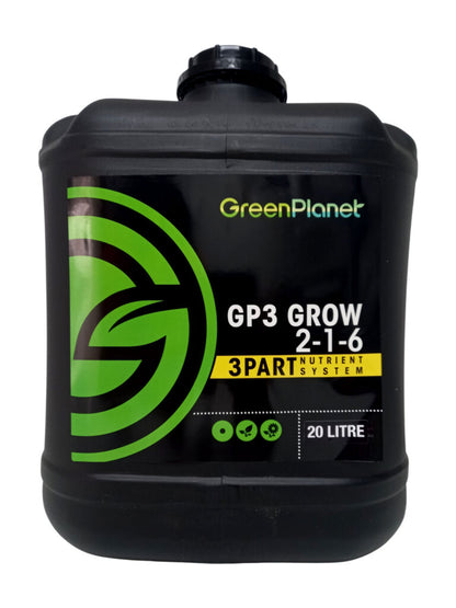 GreenPlanet GP3 Grow | NPK 2-1-6 | 3-PART BASE NUTRIENT